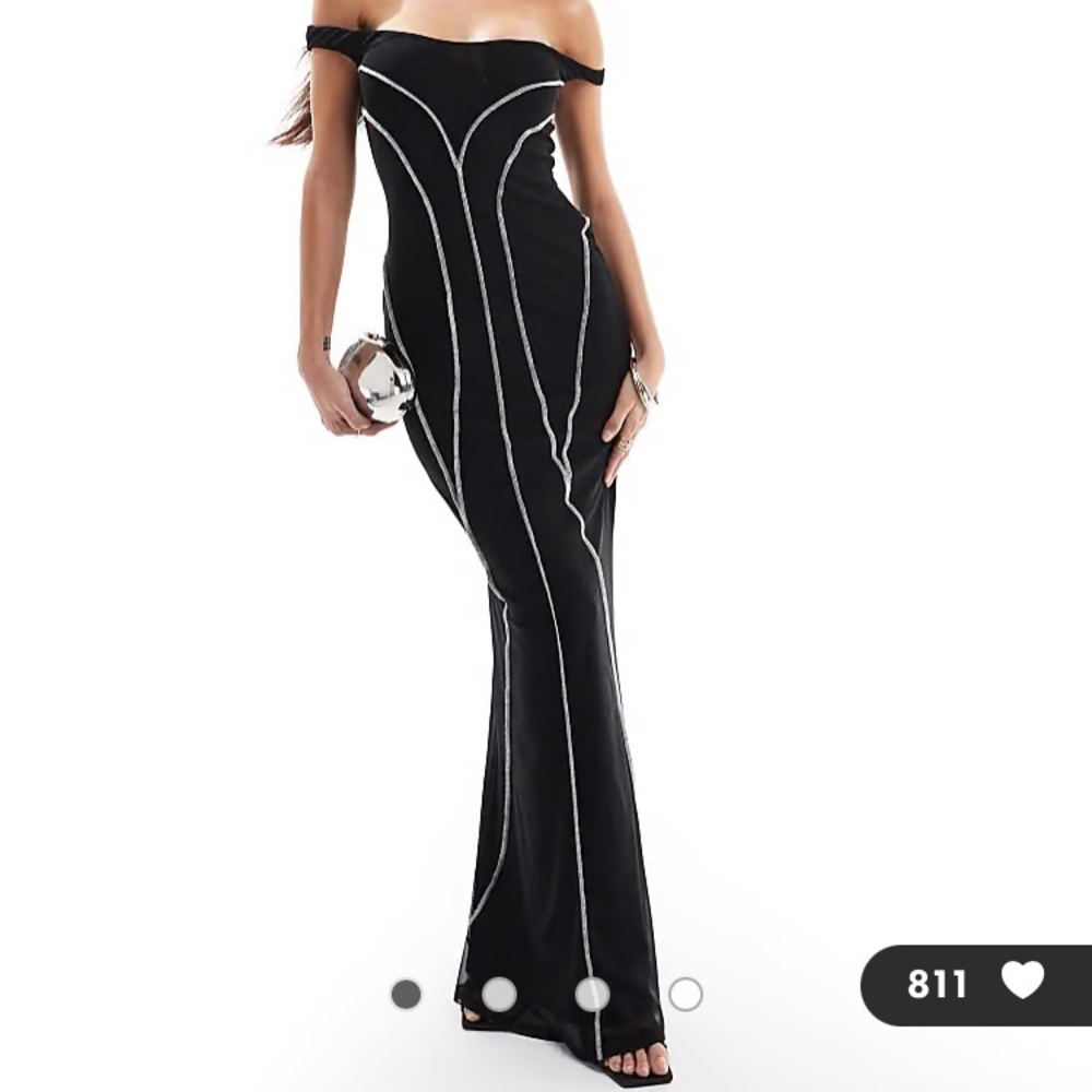 asos mesh black and white dress